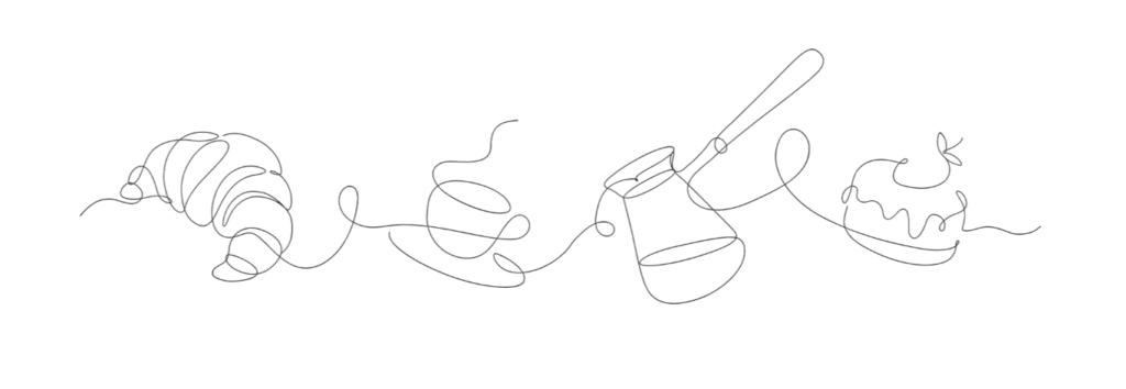 Bakery linear style coffee desserts silhouette black (Medium)